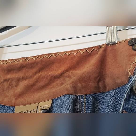 Don't Mess With Texas Western Denim Jean Jacket Embroidered Faux Suede Small - Picture 13 of 13